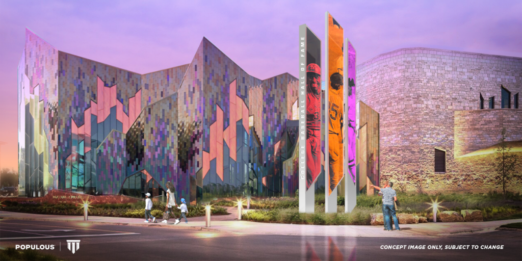 , L’agence d’architecture Populous réalise les plans du Temple de la renommée du baseball universitaire