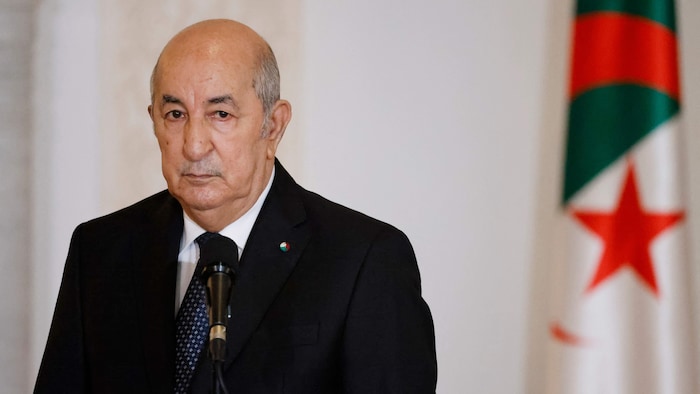 Abdelmadjid Tebboune en conférence de presse.